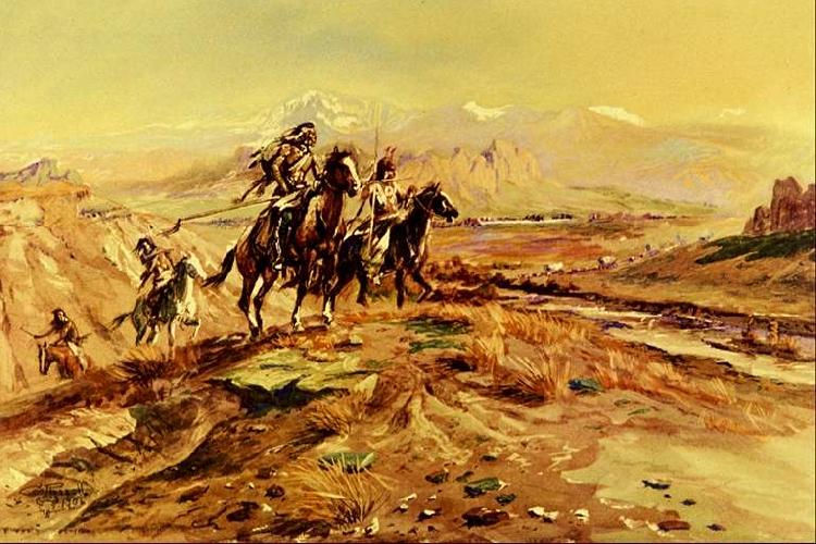 Charles M Russell Intruders Spain oil painting art